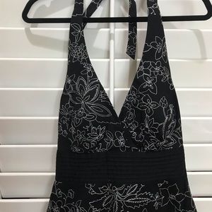 White House Black Market Halter Black Dress